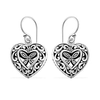 Bali Legacy Sterling Silver Heart Earrings 5.61 Grams