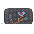 "UNION CODE -RFID Protected 100% Genuine Leather Applique Women's Wallet  THEME: Bird Sitting on Tree SIZE: 7.5(L)x4.5(W)x0.5(H) inches COLOR: black" - Sticky add to cart bar