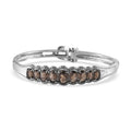 African Amethyst Bangle Bracelet With Adjustable Lock in Stainless Steel (7.25 In) 6.50 ctw - Sticky add to cart bar