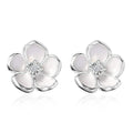 Diamond Accent Floral Earrings in Sterling Silver - Sticky add to cart bar