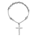 Cross Charm Bracelet in Stainless Steel (7.50 In) - Sticky add to cart bar