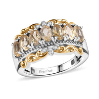Karis African Amethyst and White Zircon 1.60 ctw Ring in 18K YG Plated and Platinum Bond (Size 10.0)