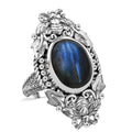 Bali Legacy Premium Malagasy Labradorite Bee Ring in Sterling Silver (Size 10.0) 10.90 ctw - Sticky add to cart bar