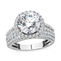 DOORBUSTER White Moissanite (Rnd 9 mm) Fancy Ring in Vermeil YG Over Sterling Silver 3.65 ctw