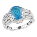 DOORBUSTER Malgache Neon Apatite and Natural White Zircon Ring in Sterling Silver (Size 10.0) 3.50 ctw - Sticky add to cart bar