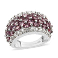 Orissa Rose Garnet, Natural White Zircon Ring in Platinum Over Sterling Silver (Size 9.0) 4.40 ctw - Sticky add to cart bar