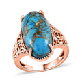 TLV Matrix Chestnut Brine Turquoise Solitaire Ring in 14K RG Over Copper (Size 7.0) 9.25 ctw - Sticky add to cart bar