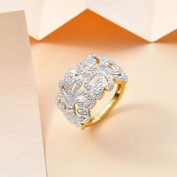 Karis Diamond Accent Ring in Rhdodium and 18K YG Plated (Size 10)