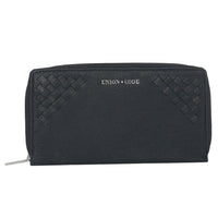 Genuine Leather Weaved Women's Continental Wallet, RFID Protected