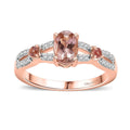 Premium Blush Tourmaline, Moissanite Ring in 18K Vermeil RG Over Sterling Silver (Size 10.0) 1.10 ctw - Sticky add to cart bar
