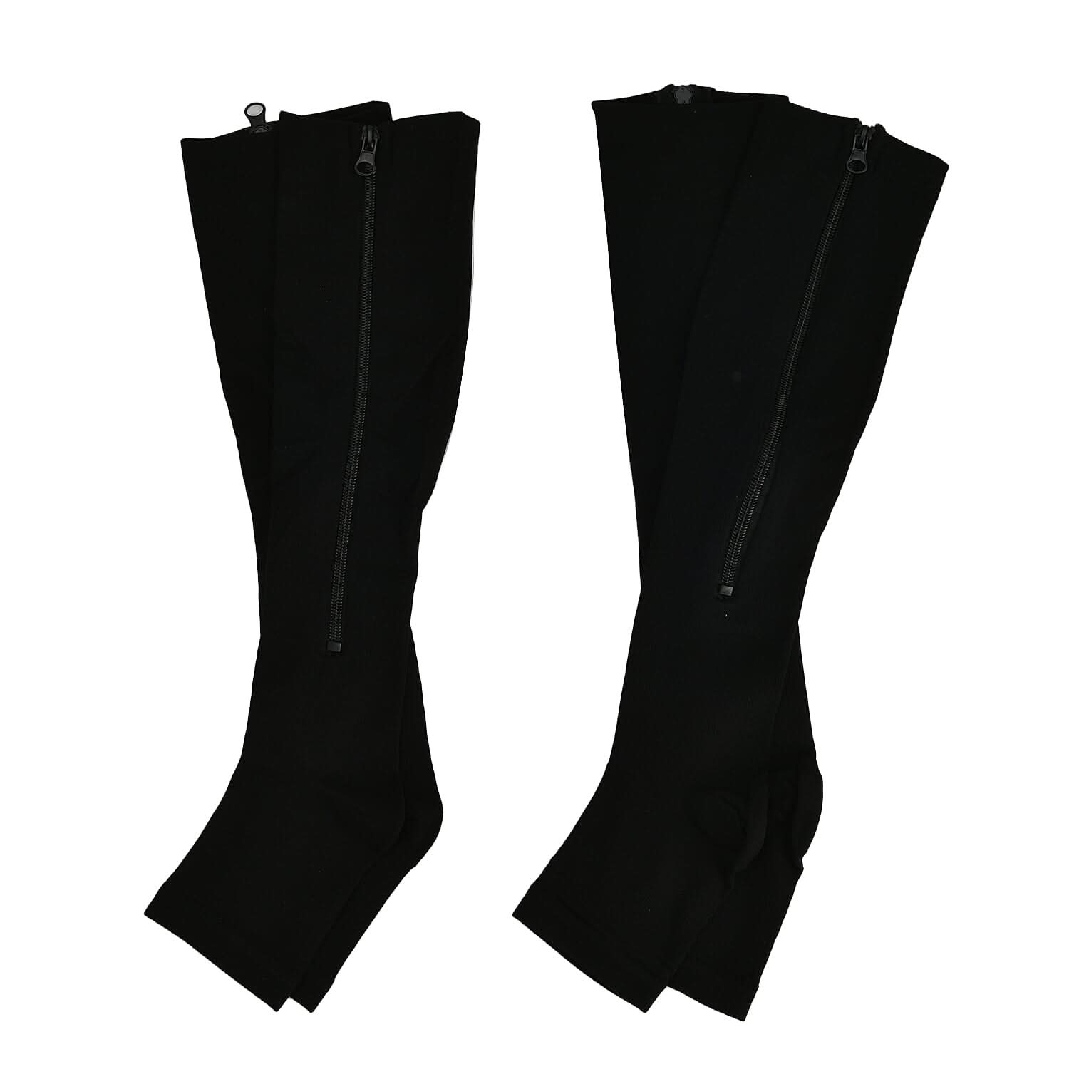 Set of 2 Pairs Black Zipper Compression Socks- XXL (46 above)