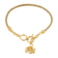Bali Legacy Vermeil YG Over Sterling Silver Tulang Naga Chain Bracelet with Elephant Charm (6.50-8.0In) (7.95 g) - Sticky add to cart bar