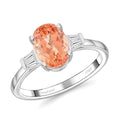Certified & Appraised Rhapsody 950 Platinum AAAA Imperial Topaz, Diamond (E-F, VS) Ring (Size 10.0) (5.21 g)  3.30 ctw - Sticky add to cart bar