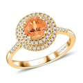 Certified & Appraised Luxoro 10K Yellow Gold AAA Imperial Topaz, Diamond (G-H, I2) (0.37 cts) Ring (Size 10.0) 2.00 ctw - Sticky add to cart bar