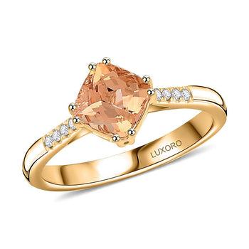 Certified & Appraised Luxoro 10K YG AAA Imperial Topaz, Diamond (G-H, I2) Ring (Size 10.0) 2.00 ctw - Product card gallery slide 1 (9450072965375)