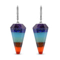Multi Gemstone 60.00 ctw Seven Chakra Pendulum Earrings in Stainless Steel - Sticky add to cart bar