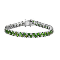 Tanzanite and White Zircon 11.75 ctw Bracelet in Rhodium Over Sterling Silver (7.25 In)