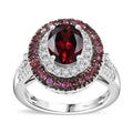 Orissa Rhodolite Garnet and Multi Gemstone 3.25 ctw Ring in Rhodium Over Sterling Silver - Sticky add to cart bar