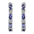 D'Joy Tanzanite and White Zircon 2.00 ctw Celestial Earrings in Rhodium Over Sterling Silver - Sticky add to cart bar
