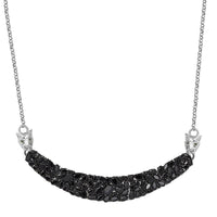 D'Joy Thai Black Spinel and Chrome Diopside 20.35 ctw Panther Necklace 18 Inches in Rhodium Over Sterling Silver