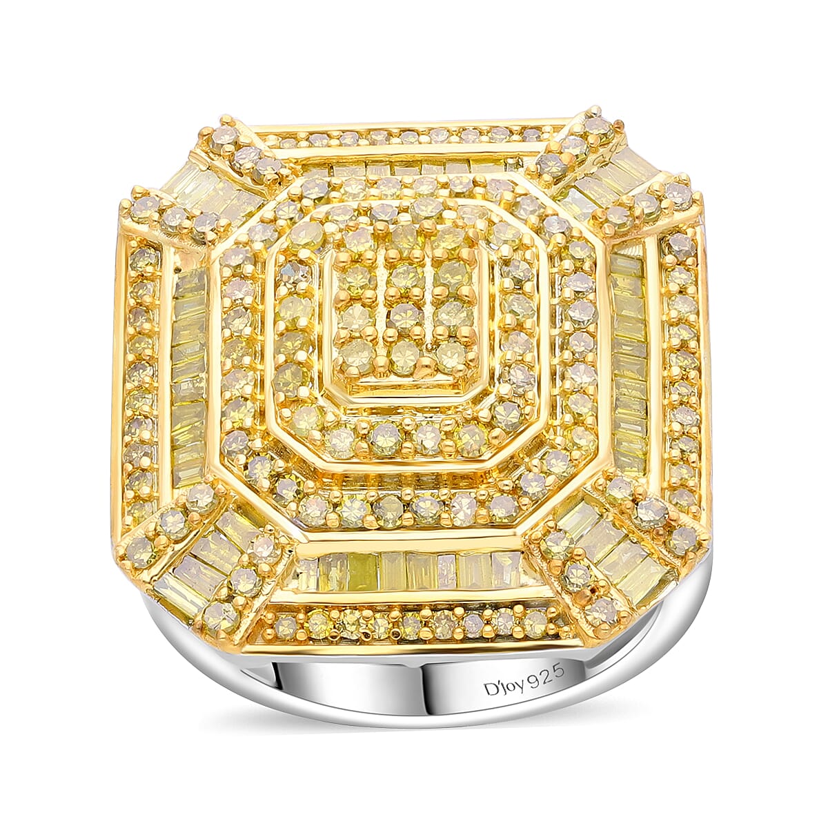Natural Champagne Diamond Ring in Vermeil Rose Gold Over Sterling Silver (Size 10.0) 1.50 ctw (5)