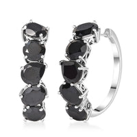 TLV Karis Brazilian Smoky Quartz Hoop Earrings in Platinum Bond 18.15 ctw