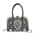 Black 3D Peacock Crystal Clutch Bag (9"x5.3"x6.3") with Shoulder Chain Strap - Sticky add to cart bar