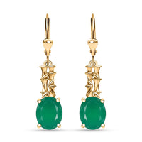Verde Onyx 4.15 ctw Bamboo Earrings in 18K Vermeil YG Over Sterling Silver