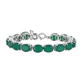 Verde Onyx and Thai Black Spinel 28.25 ctw Bracelet in Rhodium Over Sterling Silver (6.50 In) - Sticky add to cart bar