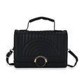 Black Faux Leather Crossbody Bag (8.3"x3.15"x5.7") with Shoulder Strap (47") - Sticky add to cart bar