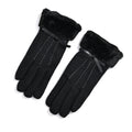 Black 70% Wool and 30% Polyster Winter Gloves with Faux Fur and Touch Screen Function (9"x3.93") - Sticky add to cart bar
