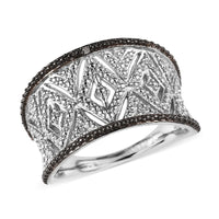 Karis Diamond Accent Ring in Black Rhodium and Platinum Bond (Size 10)