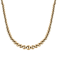 Artisan Crafted Graduated Beaded Necklace in 14K Yellow Gold Over Sterling Silver 17.85 Grams 20 Inches