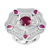 GP Niassa Ruby (FF), White Zircon Ring in Rhodium Over Sterling Silver (Size 10.0) 7.40 ctw