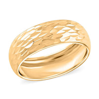 Italian 6mm Diamond-Cut Domed Ring in 10K Yellow Gold 1 Grams