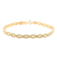 Italian 5mm Glitter Link Bracelet in 14K Yellow Gold (7.50 In) 3.06 Grams