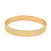 Italian 8.6mm Flat Mesh Stretch Bangle Bracelet in 10K Yellow Gold 2.23 Grams