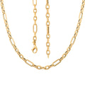 Italian 10K Yellow Gold 5.1mm Alternata Box Chain Necklace 18 Inches 5.5 Grams - Sticky add to cart bar