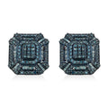 Blue Diamond (IR) Earrings in Platinum Over Sterling Silver 1.50 ctw - Sticky add to cart bar