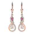 D'Joy Premium Marropino Morganite and Multi Gemstone 1.30 ctw Infinity Love Earrings in 18K Vermeil Rose Gold Over Sterling Silver - Sticky add to cart bar