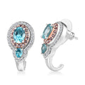 Betroka Blue Apatite, Multi Gemstone J-Hoop Earrings in Rhodium Over Sterling Silver 3.20 ctw - Sticky add to cart bar