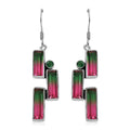 Epic Deal Sajen Silver Watermelon Quartz (Triplet) and Celestial Green Coated Quartz 12.50 ctw Earrings in Rhodium Over Sterling Silver - Sticky add to cart bar
