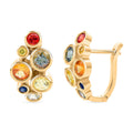 Multi Sapphire 2.50 ctw Bubbles Earrings in Vermeil Yellow Gold Over Sterling Silver - Sticky add to cart bar