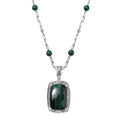 African Malachite Necklace (18 Inches) in Platinum Over Copper 69.80 ctw - Sticky add to cart bar