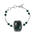 African Malachite Toggle Clasp 50.20 ctw Bracelet in 950 Copper (7.25 In) - Sticky add to cart bar