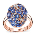Kashmir Kyanite, White Zircon Celestial Ring in 18K Vermeil RG Over Sterling Silver (Size 8.0) 2.65 ctw - Sticky add to cart bar