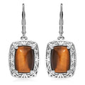 African Malachite 19.70 ctw Lever Back Earrings in Platinum Over Copper - Sticky add to cart bar