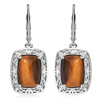 African Malachite 19.70 ctw Lever Back Earrings in Platinum Over Copper