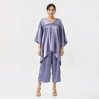 Tamsy Multi Color Flower Printed Kaftan And Trousers Size - One Size Missy