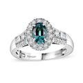 Rhapsody 950 Platinum AAAA Pirineu Lagoon Tourmaline and E-F VS Diamond 1.15 ctw Ring (Size 6.0) 6.15 Grams - Sticky add to cart bar